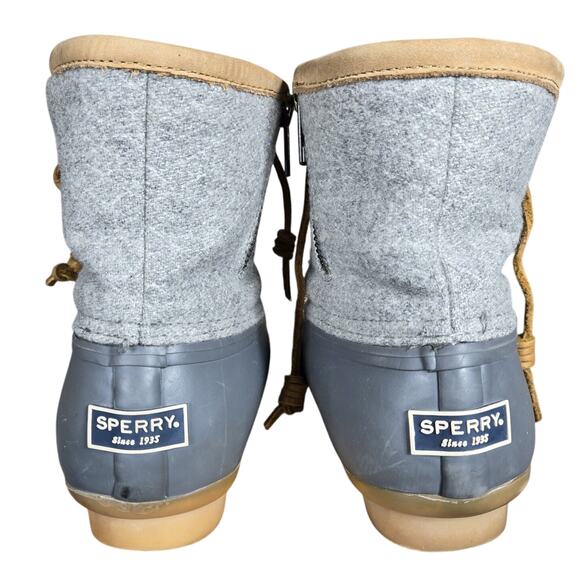 Sperry Saltwater Duck Boots | Women’s 6.5 Gray Quilted Thinsulate Waterproof - Picture 6 of 10